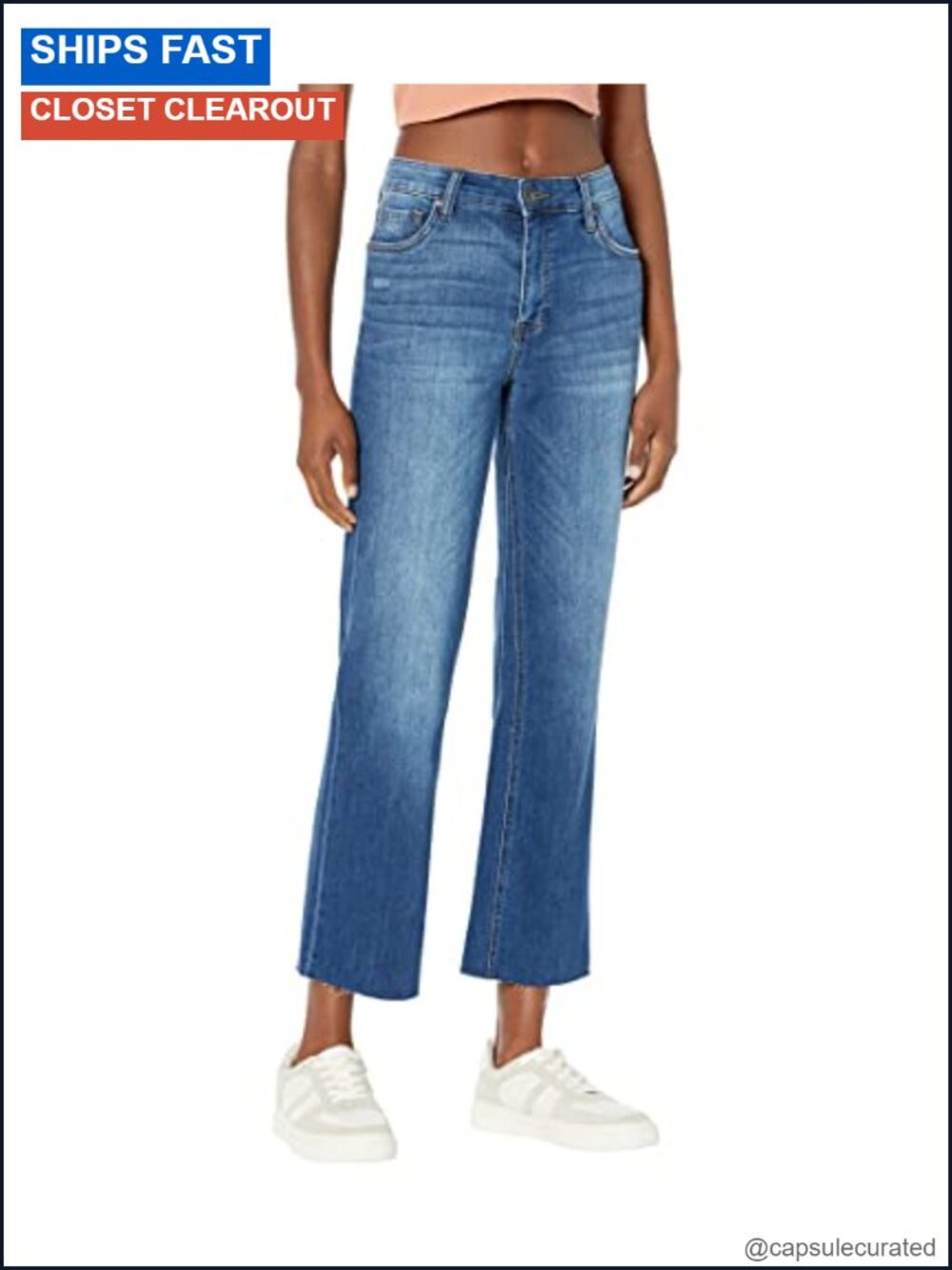 High Rise Ankle Flare Jeans Fab Ab Inset Leg Womens Denim